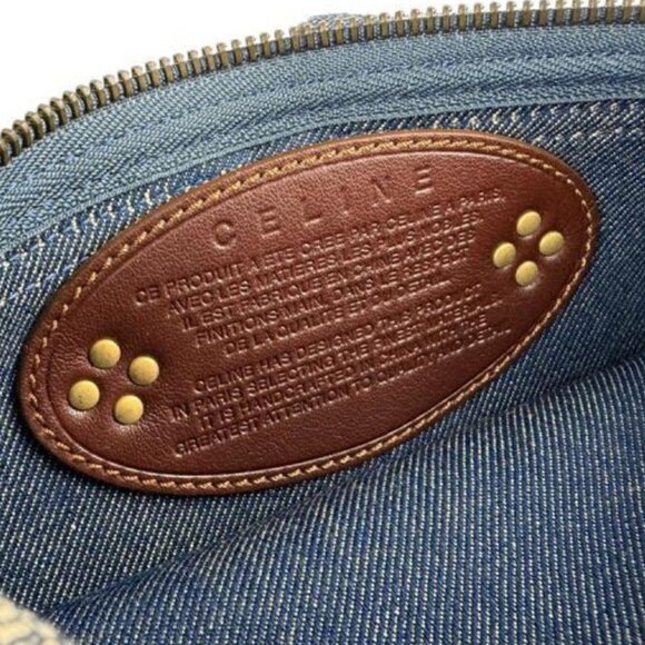 CELINE Waist Bag Paris Macadam Denim Leather Blue x Brown - COA included - Picture 12 of 14